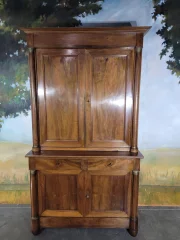 Buffet deux corps en noyer empire