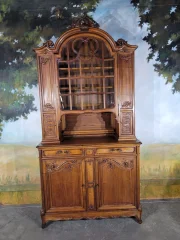Buffet vitrine deux corps style Louis XV