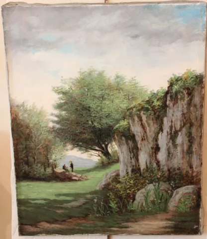 PAIIR OF OIL ON CANVAS SIGNED C. BOUTE
