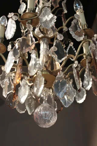 Lustre en cristal et bronze