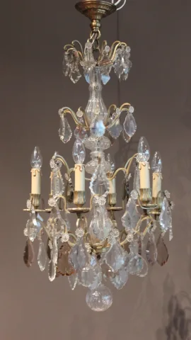 Lustre en cristal et bronze