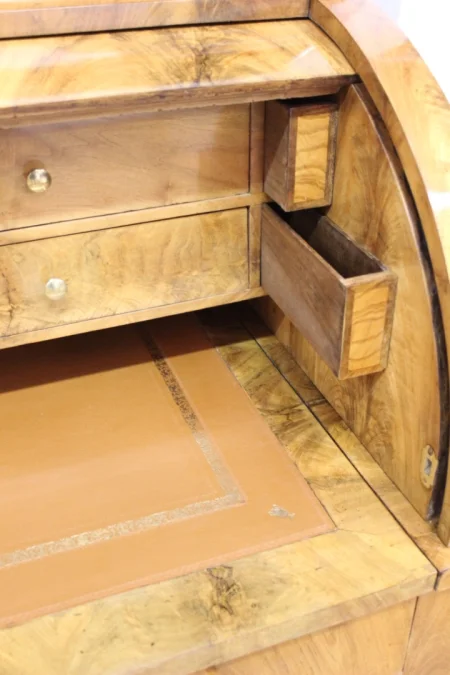 FRENCH RESTAURATION PERIOD CYLINDER TOP DESK