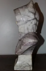 Buste De Jeune Fille En Albâtre Par Lessi