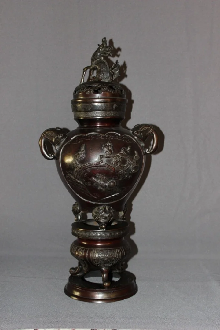 Brûle -parfum en bronze Indochine fin XIX
