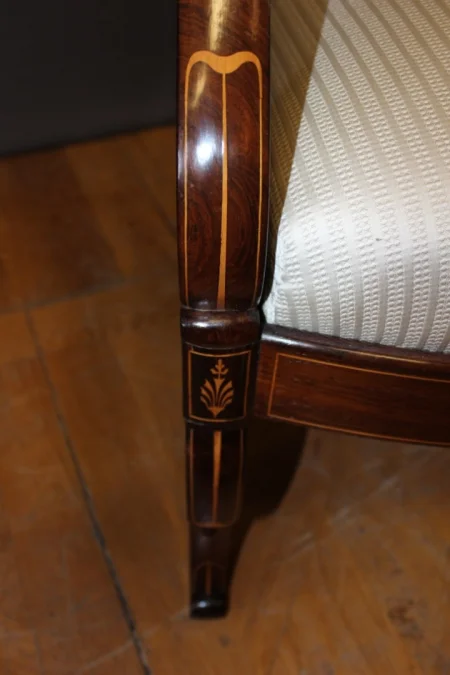 Pair Of Charles X Period Armchairs In Marquetry