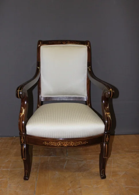 Pair Of Charles X Period Armchairs In Marquetry