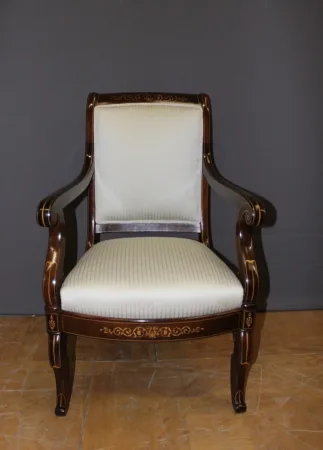 Pair Of Charles X Period Armchairs In Marquetry