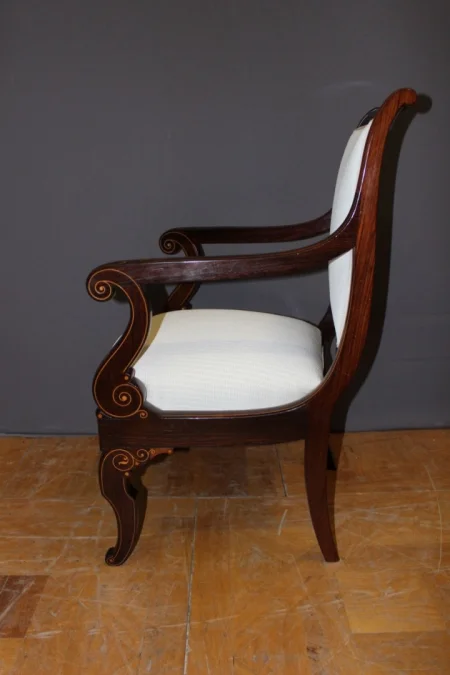 Pair Of Charles X Period Armchairs In Marquetry