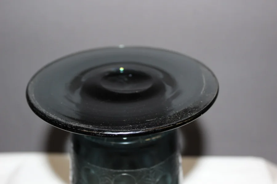 Vase Bleu d'époque  Art Déco Dégagé à l'Acide