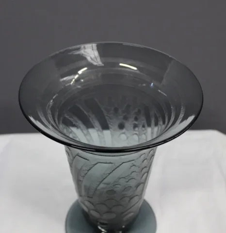 Vase Bleu d'époque  Art Déco Dégagé à l'Acide