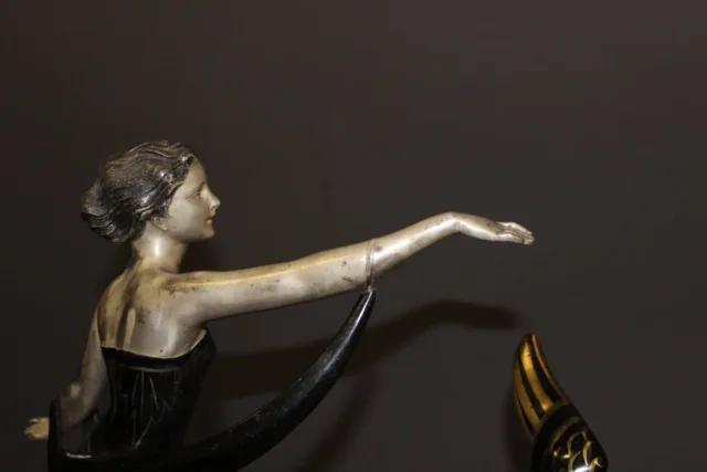 Important Art Deco Period Sculpture The Woman With The Storks