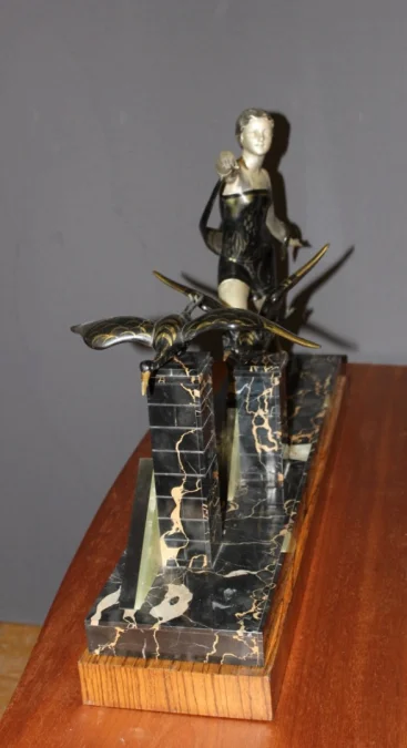 Important Art Deco Period Sculpture The Woman With The Storks