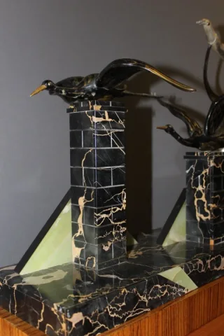 Important Art Deco Period Sculpture The Woman With The Storks