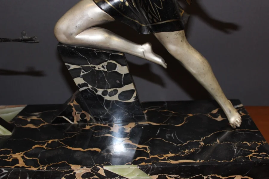 Important Art Deco Period Sculpture The Woman With The Storks