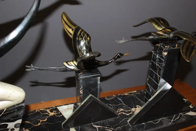 Important Art Deco Period Sculpture The Woman With The Storks