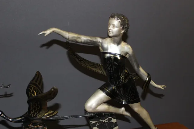 Important Art Deco Period Sculpture The Woman With The Storks