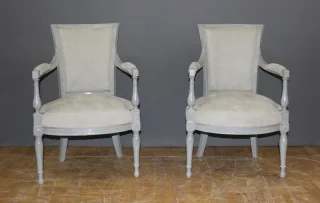 PAIR OF FRENCH DIRECTOIRE PERIOD ARMCHAIRS