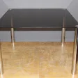 Table de salle à manger en chrome et verre fumé gris 1970