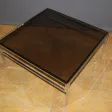 Table Basse En Chrome Et Verre Fumé Vers 1970