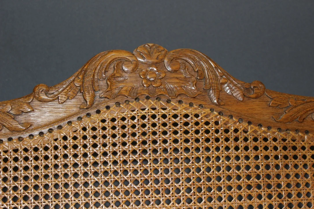 Pair Of Regency Style Armchairs In Carved Oak Late XIX