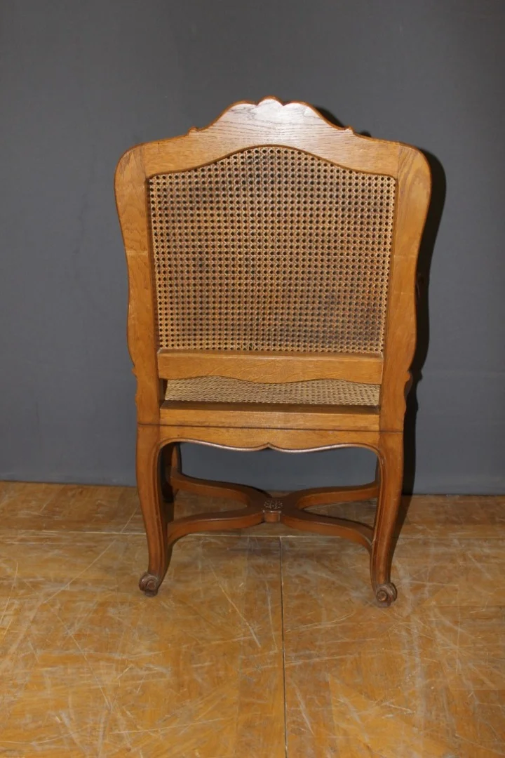 Pair Of Regency Style Armchairs In Carved Oak Late XIX