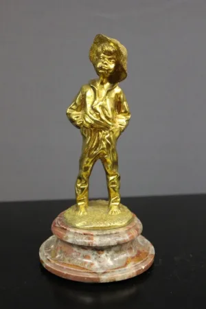 PAAR VERGOLDETER BRONZEFIGUREN