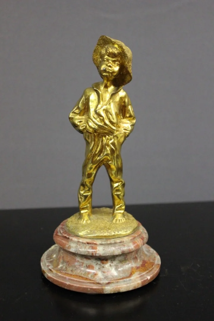 PAREJA DE FIGURAS BRONCE DORADO