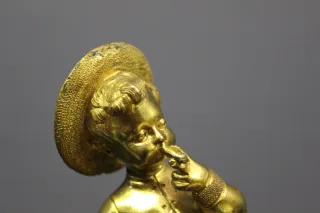 COPPIA DI FIGURE IN BRONZO DORATO