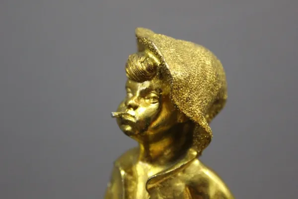 PAAR VERGOLDETER BRONZEFIGUREN