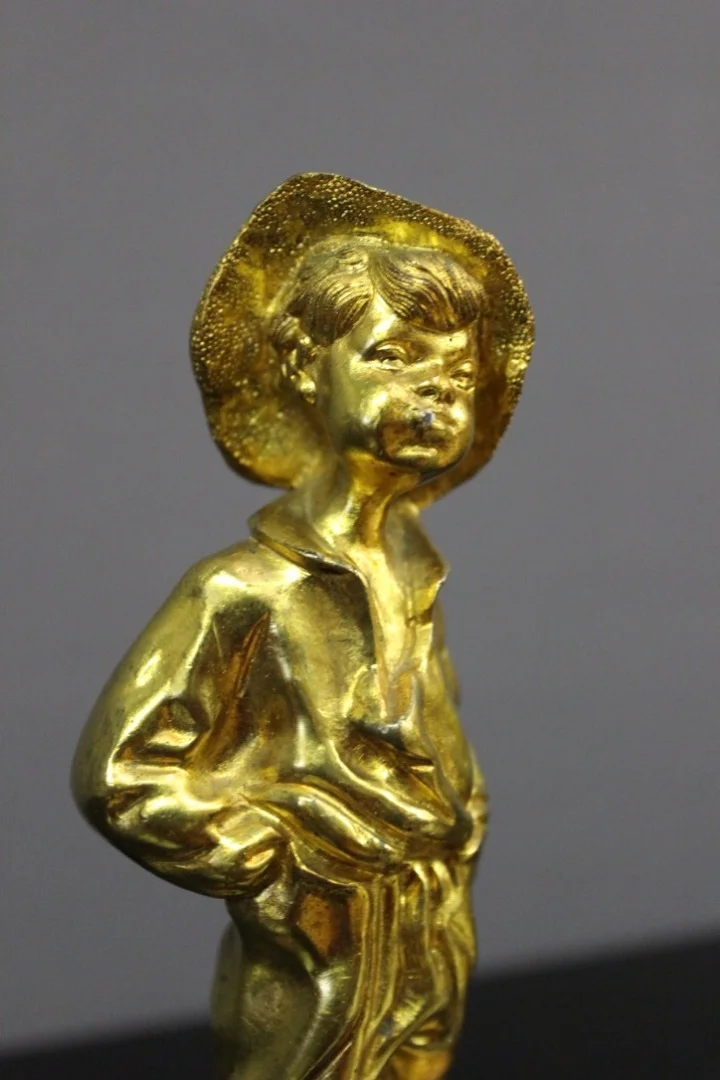 PAREJA DE FIGURAS BRONCE DORADO