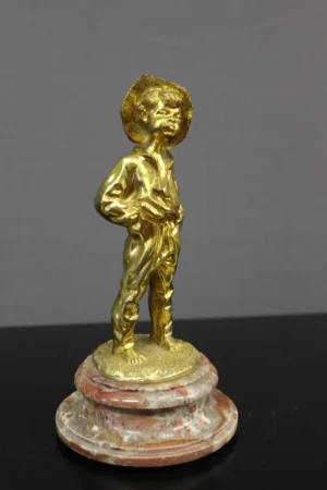 PAAR VERGOLDETER BRONZEFIGUREN