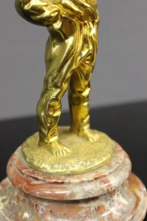 PAAR VERGOLDETER BRONZEFIGUREN