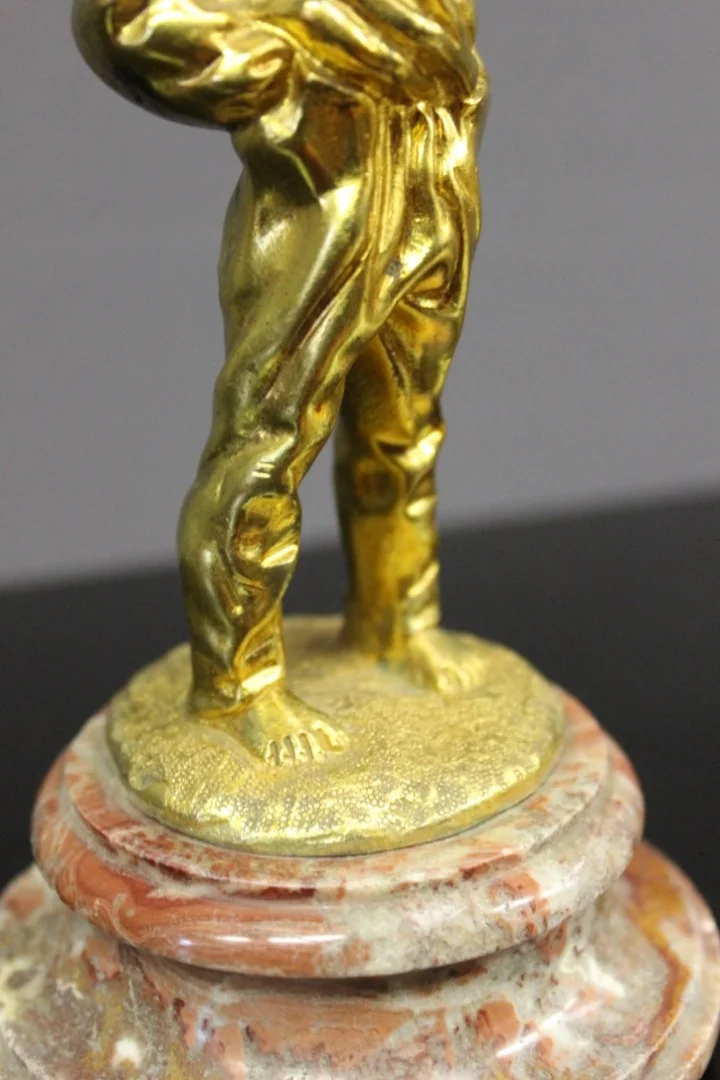 PAREJA DE FIGURAS BRONCE DORADO