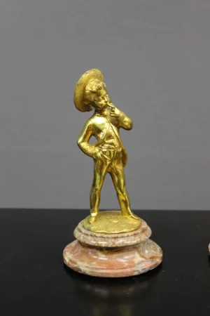 PAAR VERGOLDETER BRONZEFIGUREN
