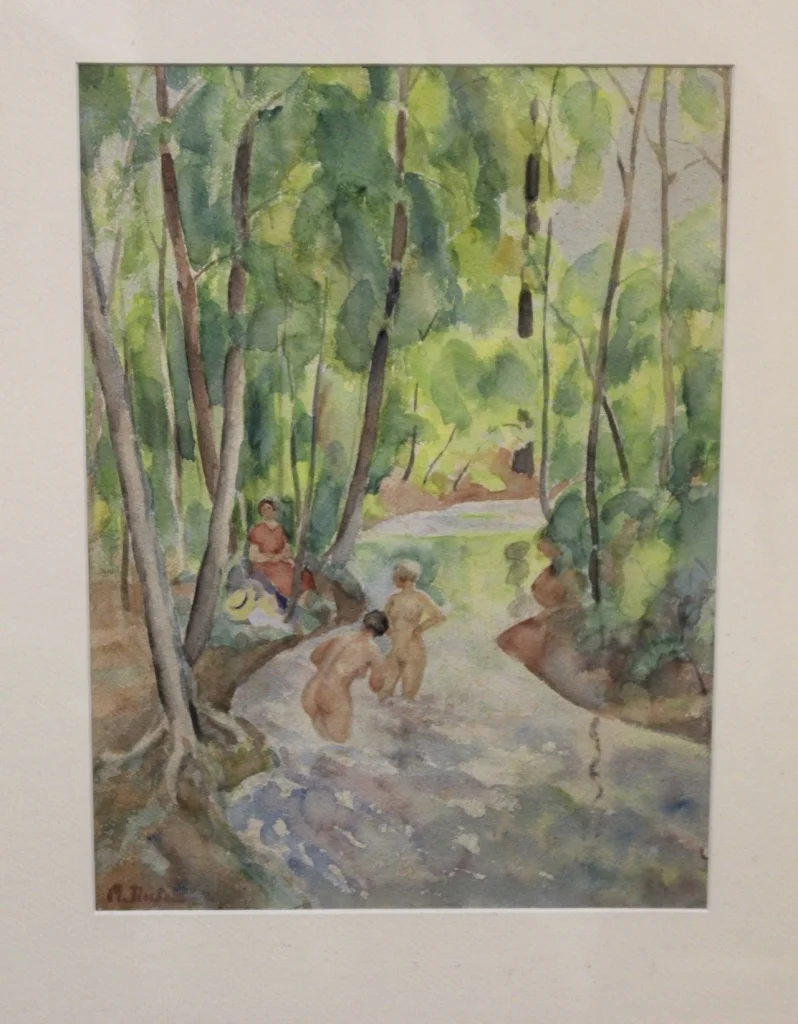 Aquarelle femmes à la rivière par Miron Duda