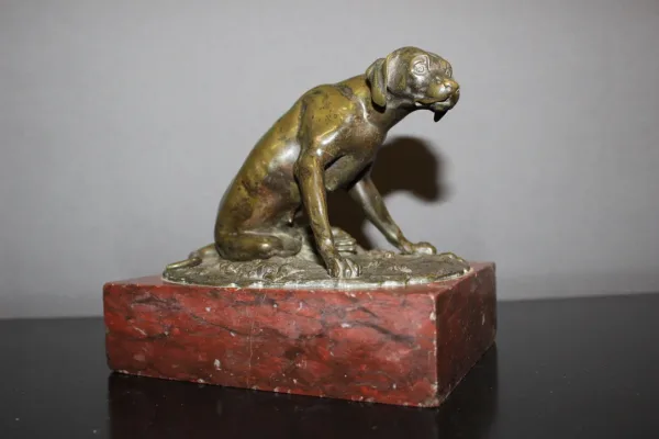 Chien de chasse en bronze XIX