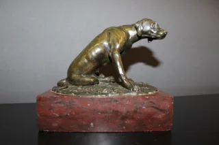 Chien de chasse en bronze XIX