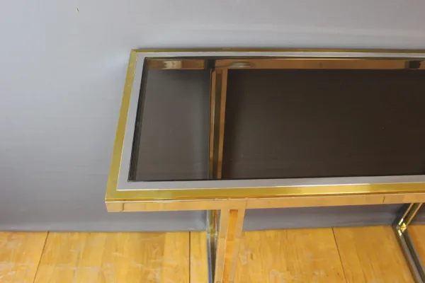 Console chromée et dorée par Roméo Rega vers 1970