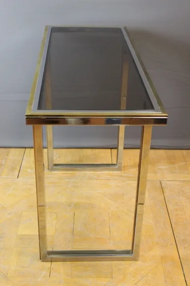Console chromée et dorée par Roméo Rega vers 1970