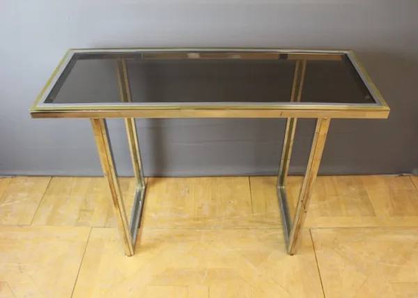 Console chromée et dorée par Roméo Rega vers 1970