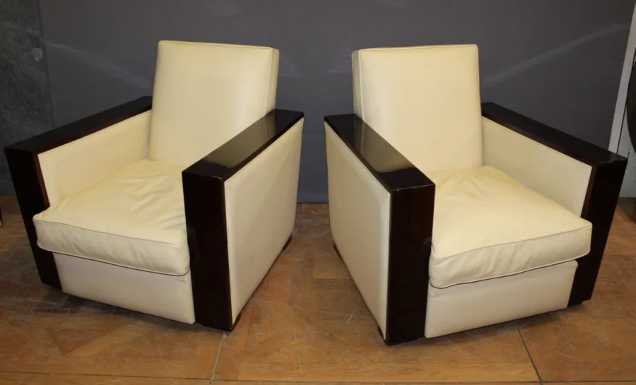 PAIR OF ART DECO STYLE ARMCHAIRS