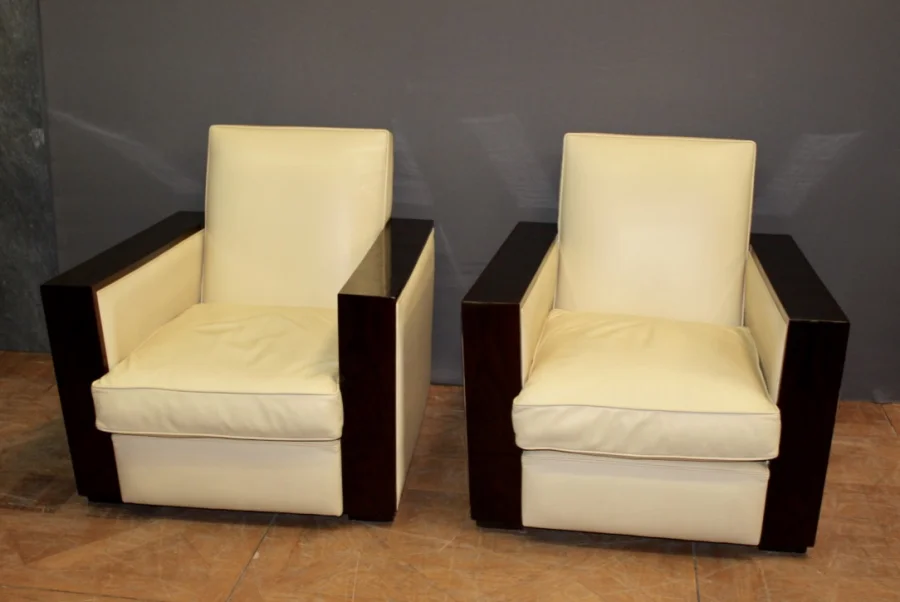 PAIR OF ART DECO STYLE ARMCHAIRS