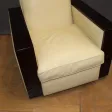 Paire de fauteuils de style Art Déco en palissandre et cuir