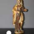 Sculpture d'une Sainte En Bois Polychromé Et Doré XVIII