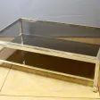 Grande table basse en chrome et doré entourage de Willy Rizzo vers 1970