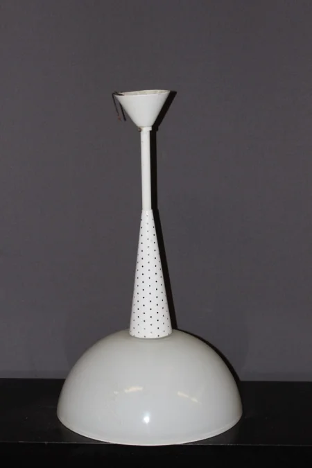 Lustre En Tôle Perforés Par Holophane Vers 1950