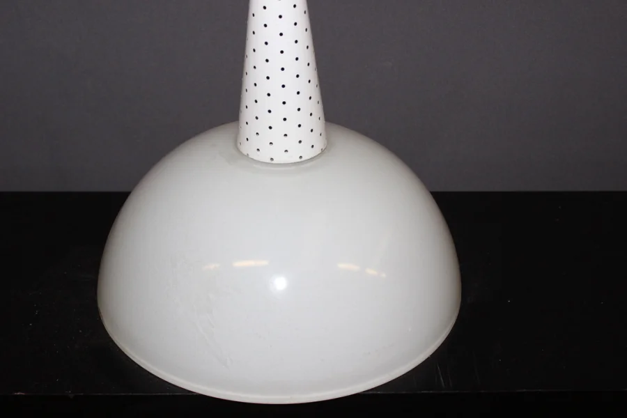 Lustre En Tôle Perforés Par Holophane Vers 1950