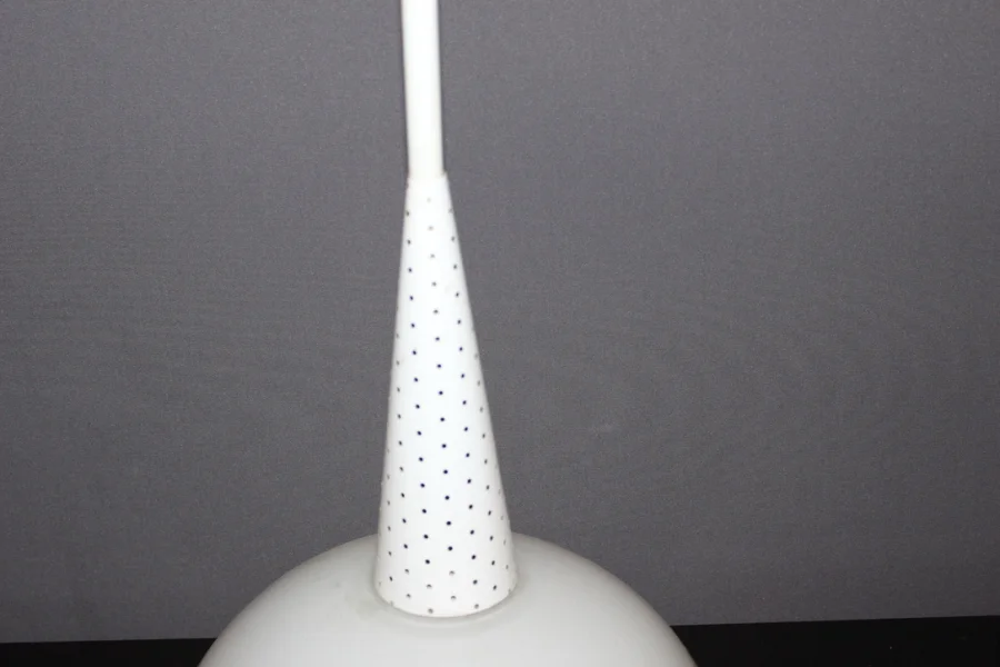 Lustre En Tôle Perforés Par Holophane Vers 1950