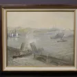 Huile Sur Toile Scène De Marine  l'Entrée Au Port XX