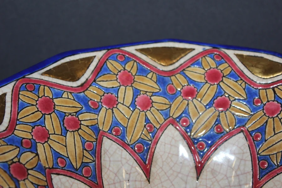 Coupe En émaux De Longwy Art Déco